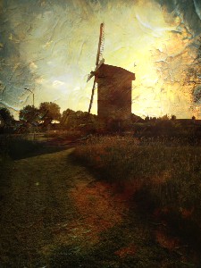 Ook schilders werden geïnspireerd door de zomer. Afbeelding van een molen.